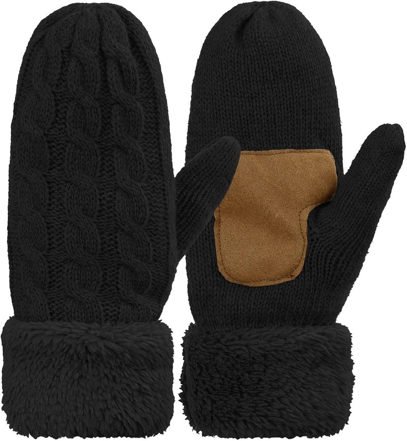 Zando Winter Warm Mittens for Women - Thick Knitted Gloves with Soft Lining - Cold Weather Accessories & Gifts - Image 1